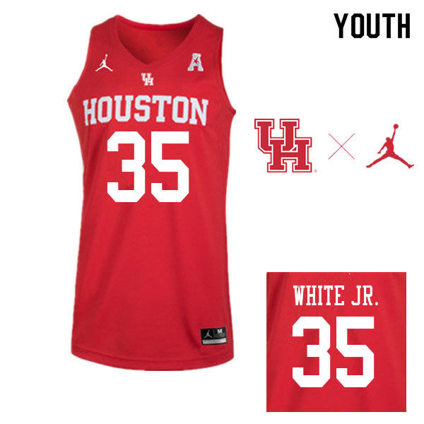 Jordan Brand Youth #35 Fabian White Jr. Houston Cougars College Basketball Jerseys Sale-Red